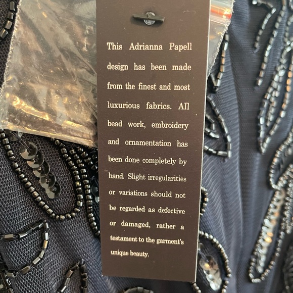 ADRIANNA PAPELL Midnight Blue and Black Beaded Dress - Picture 4 of 6